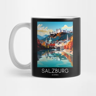 A Pop Art Travel Print of Salzburg - Austria Mug